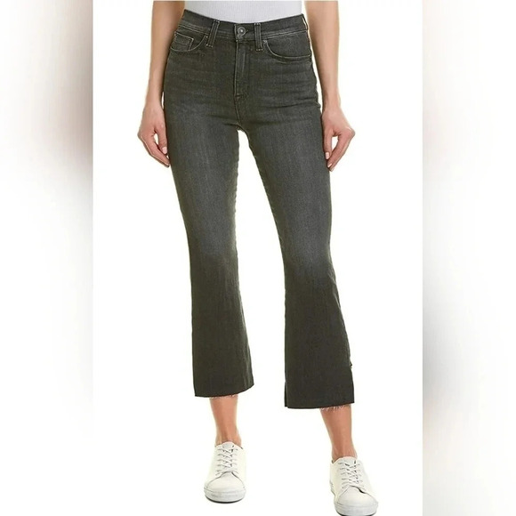 HUDSON 26 Women's Holly Hr Crop Flare Jeans in‎ Bk Det - Picture 1 of 11